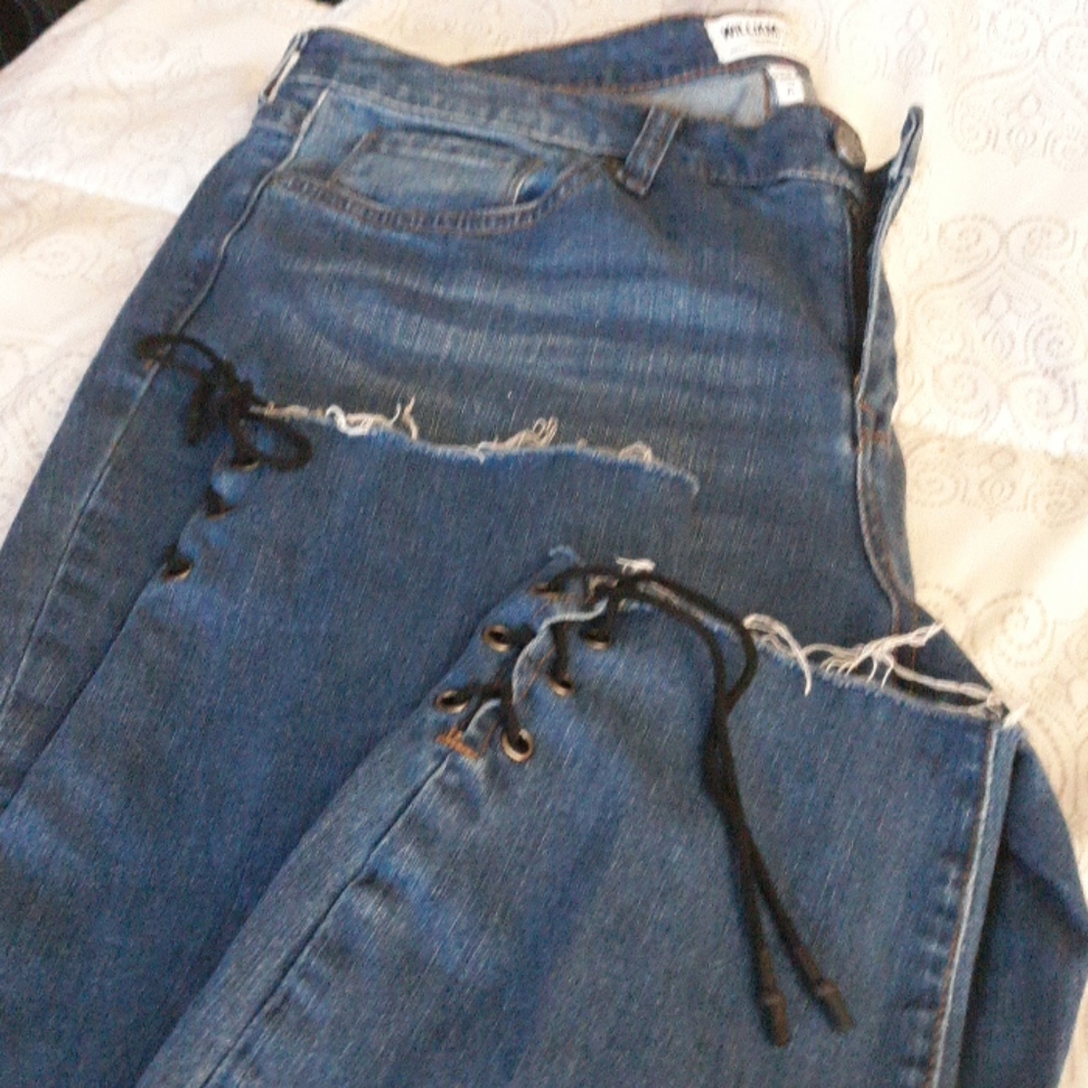 William Rast Jeans With Black Ankle Ties